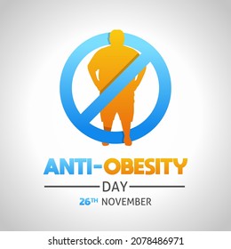 Anti obesity day theme illustration. Vector illustration. Suitable for Poster, Banners, campaign and greeting card.