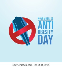 Anti Obesity Day vector design template good for celebration usage. Anti Obesity Day design. flat design. eps 10.