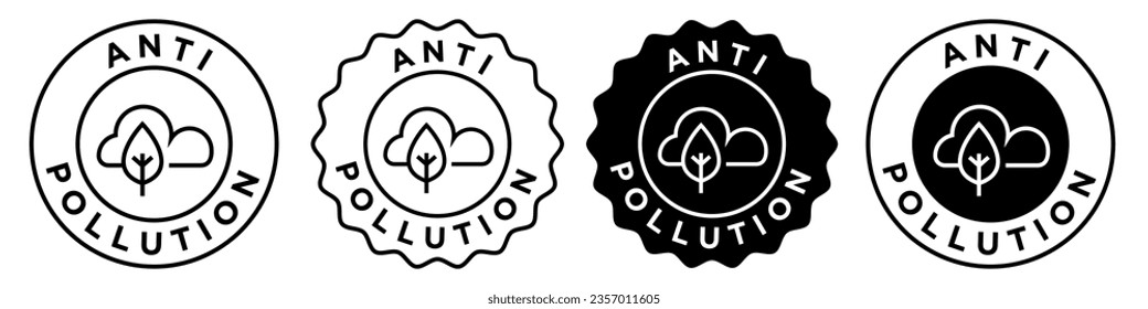 Anti pollution icon. No carbon dioxide emission in environment symbol. Co2 cloud combustion vector. Zero air pollutant product logo