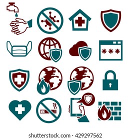 anti, protect icon set