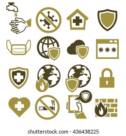anti, protect icon set