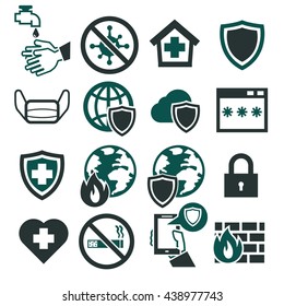 anti, protect icon set