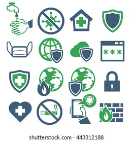 anti, protect icon set