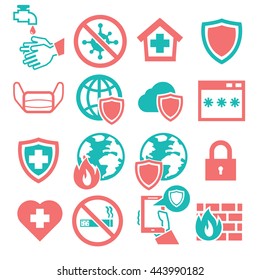 anti, protect icon set