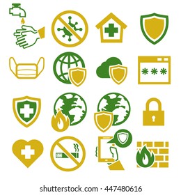 anti, protect icon set