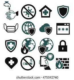 anti, protect icon set