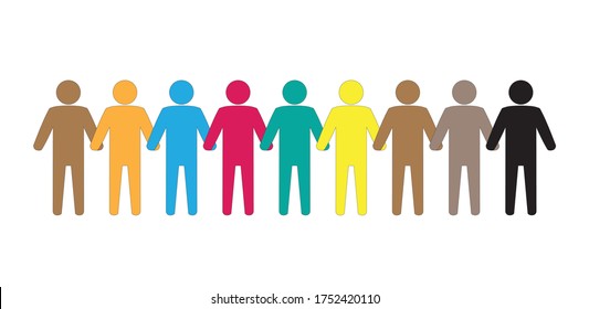 Brazo antirracista en icono de brazo, ilustración vectorial en fondo blanco 