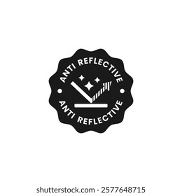 Anti reflective stamp vector isolated. Best Anti glare stamp for packaging product design, and more.