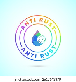 Anti rust icon design illustration. Anti oxidation sign, Rust resistant  symbol in low poly style
