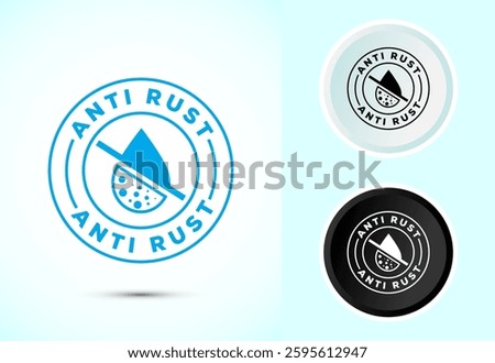 Anti rust icon design illustration. Anti oxidation sign, Rust resistant  symbol, Color black and white