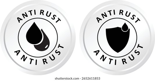Ícones anti ferrugem com conceito de gota de água e escudo