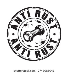 anti rust logo with a bolt in the center