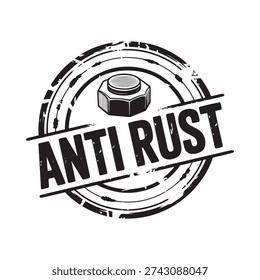 anti rust logo with a bolt and circles