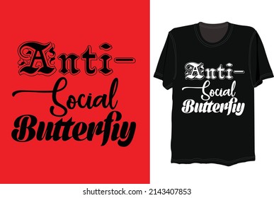 anti sacial butterfly, tshirt design