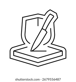 vetor de ícone de linha de revestimento anti rascunho. sinal de revestimento anti rascunho. símbolo de contorno isolado ilustração preta