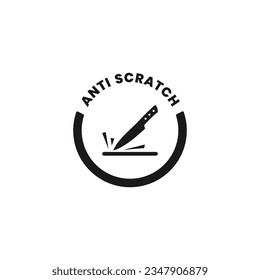 anti scratch icon vector or anti scratch label vector isolated in flat style. anti scratch label vector for product. Simple anti scratch icon vector for product packaging.