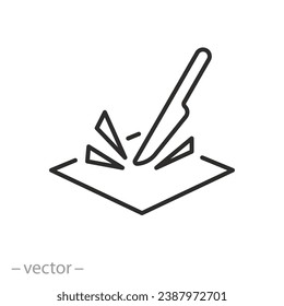 Kratzschutzsymbol, schädigendes, dünnzeitiges Symbol - Vektorgrafik