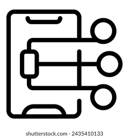 Anti shatter phone glass icon outline vector. Anti break mirror screen. Fortified mobile display