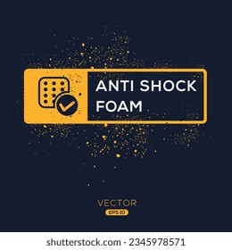 (Anti shock foam) Icon, Vector sign.