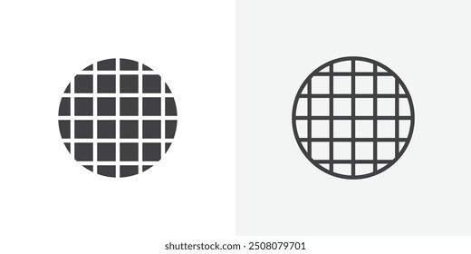 Anti-Rutsch-Fuß-Symbol in massivem und umrissenem Stil