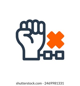 Anti Slavery Movement Against Slavery Vector Icon Illustration