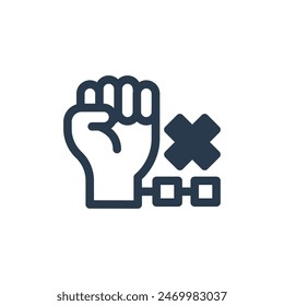 Anti Slavery Movement Against Slavery Vector Icon Illustration