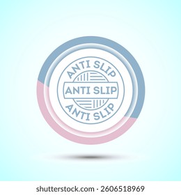 Anti slip icon design illustration. Non slip safety icon, Slip prevention sign symbol, Pastel color button design
