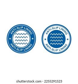 Anti slip lining logo badge vector. Suitable for business, information and product label