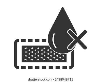 Anti-Rutsch kein Öl erforderlich Symbol. Schwarzer isolierter weißer Hintergrund