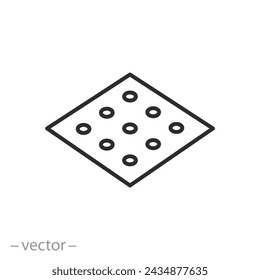 Anti-Rutsch-Oberfläche-Symbol, rutschfestes Konzept, dünne Linie Symbol auf weißem Hintergrund - bearbeitbare Strich Vektor-Illustration EPS10