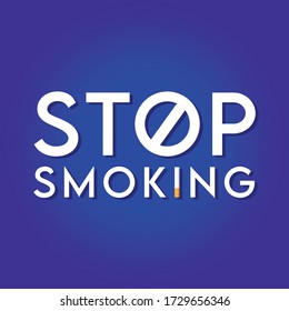 Anti Smoking Typography saying Stop Smoking Vector Illustration