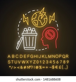 Anti Social Behavior Neon Light Concept Icon. Antisocial Behaviour. Crimes Against Humanity Idea. Social Violence, Abuse, Harassment. Glowing Sign With Alphabet, Numbers. Vector Isolated Illustration