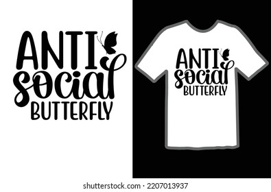 Anti social butterfly svg design