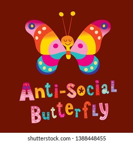 anti social butterfly - t shirt design