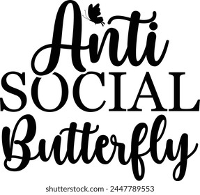 Amante del diseño de la camiseta de mariposa antisocial