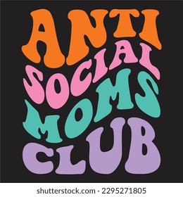 Diseño de club para mamás antisociales, Mamá, el corazón del diseño de la familia, Mamá Gift SVG, Mamá Sayings SVG, Mamá Cita SVG, Regalo por el Día de la Madre, Camiseta de Mamá, Cortar Archivos para Cricut, Svg.