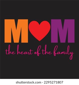 Anti social moms club design,Mom the heart of the family design, Mom Gift SVG, Mom Sayings SVG, Mom quote SVG, Mothers Day Gift, Mom Shirt, Cut Files For Cricut, Svg.