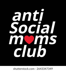 Anti Social Mães Clube Coração Mãe Tee