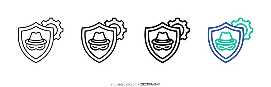 Anti Spyware Icon Collection Different Style Outline
