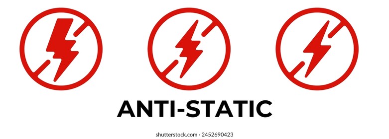 Anti-Static Electric Power und Thunder Flash Bolt Vektorgrafik Icon