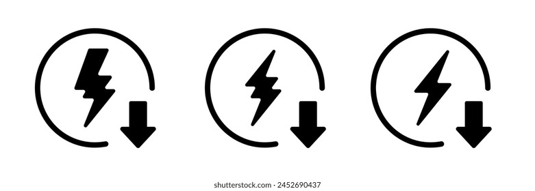 Anti-statische Energie und Power Flash mit Bolt Vektorgrafik Icon Design