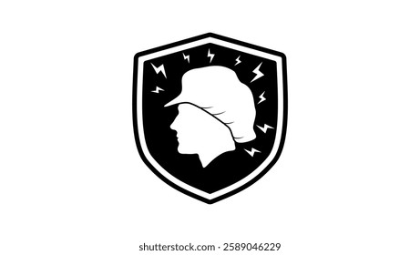 anti static hat  , Black Isolated Silhouette
