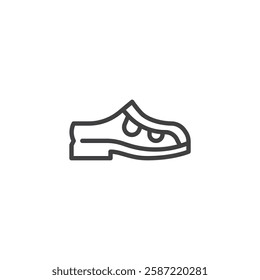 Anti Static Shoes line icon. linear style sign for mobile concept and web design. Safety sandal shoes outline vector icon. Symbol, logo illustration. Vector graphics