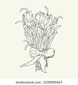 Anti stress coloring book page for adults or children.Outline vector drawing of flowers.Page of floral pattern in black and white.