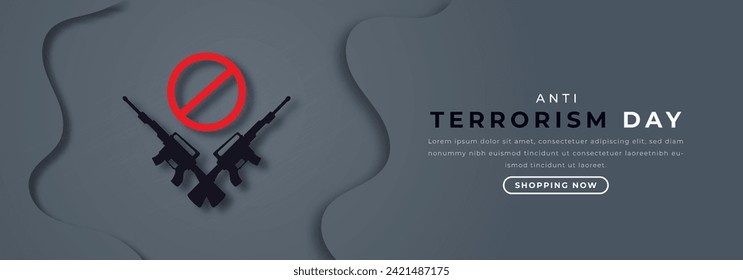 Anti-Terror-Papier im Stil Vektordesign Illustration für Hintergrund, Poster, Banner, Werbung, Grußkarte