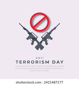 Anti-Terror-Papier im Stil Vektordesign Illustration für Hintergrund, Poster, Banner, Werbung, Grußkarte