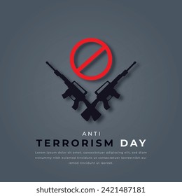 Anti-Terror-Papier im Stil Vektordesign Illustration für Hintergrund, Poster, Banner, Werbung, Grußkarte