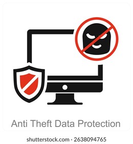 Anti Theft Data Protection vector icon concept design