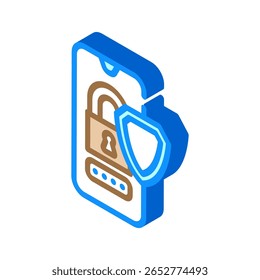 anti theft feature isometric icon vector. anti theft feature sign. isolated symbol illustration