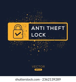 (Bloqueo antirrobo) Icono, signo del vector.
